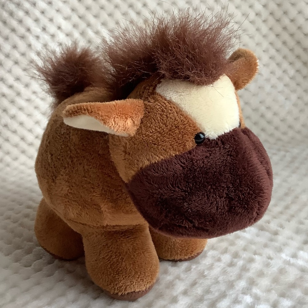 Russ Berrie and Co Chubby Plush Horse Stuffed Animal Round Pony Toy